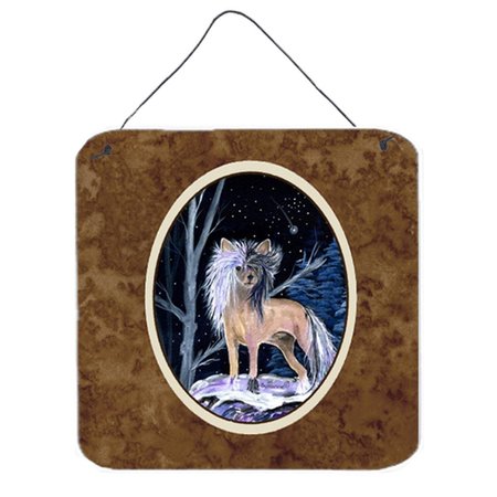 MICASA 6 x 6 in. Starry Night Chinese Crested Aluminium Metal Wall or Door Hanging Prints MI751975